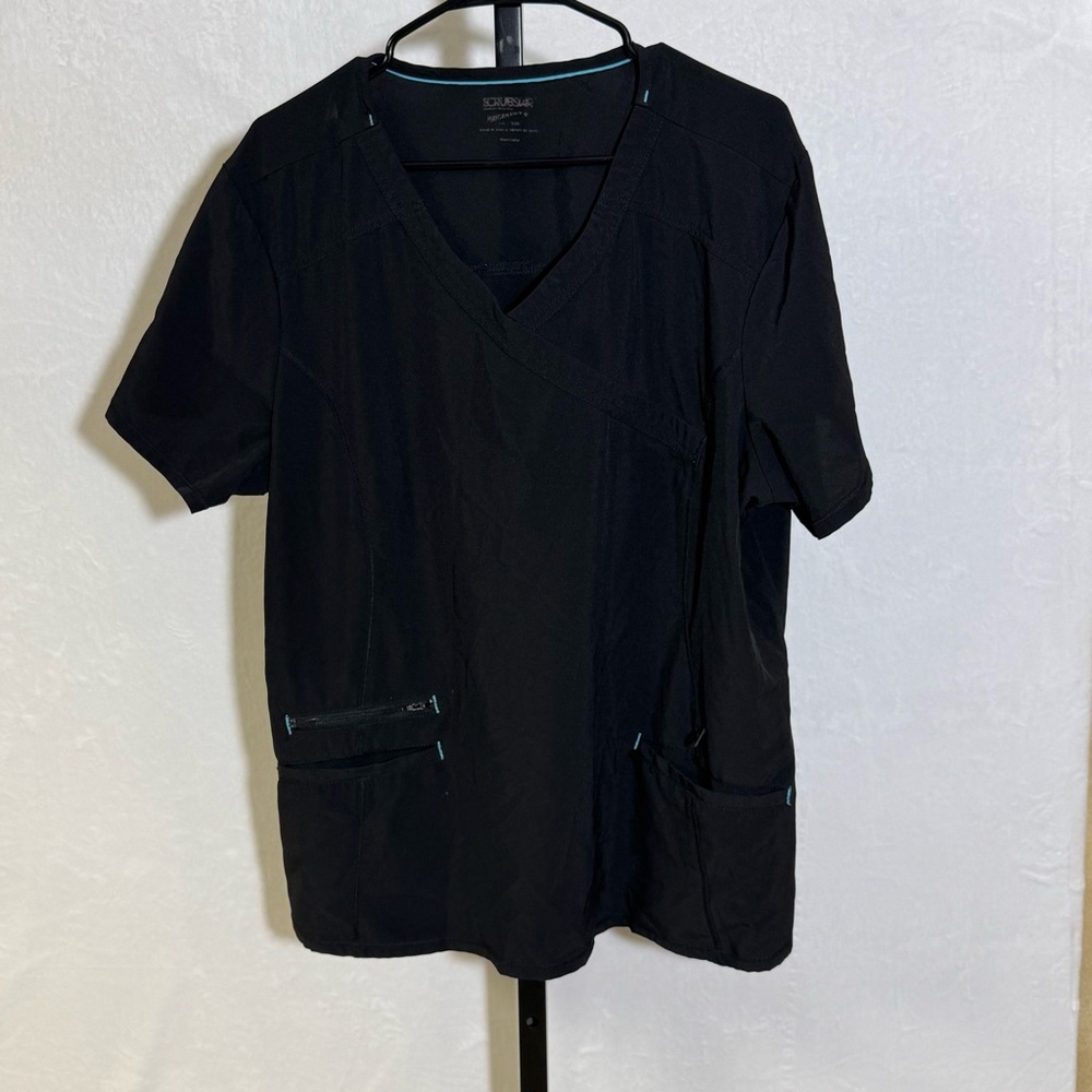ScrubStar 2XL Black V-Neck Scrub Top